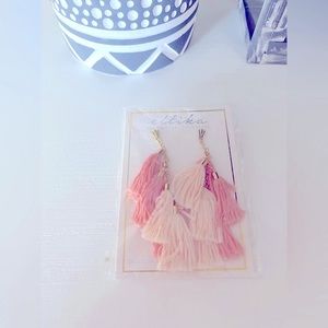 Brand New Ettika 18kt gold plated pink pom pom stud lightweight earrings